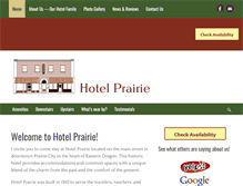 Tablet Screenshot of hotelprairie.com